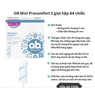 Băng vệ sinh Tampon Ob MINI của Đức