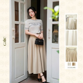   Blue to Bloom  Chân váy dài dáng xòe kèm belt form basic che khuyết điểm tốt tôn dáng thời trang nữ Calie CX065 