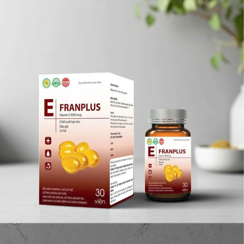 Vitamin e đỏ, viên uống đẹp da, trắng da, tăng cường nội tiết, ngừa lão hóa da