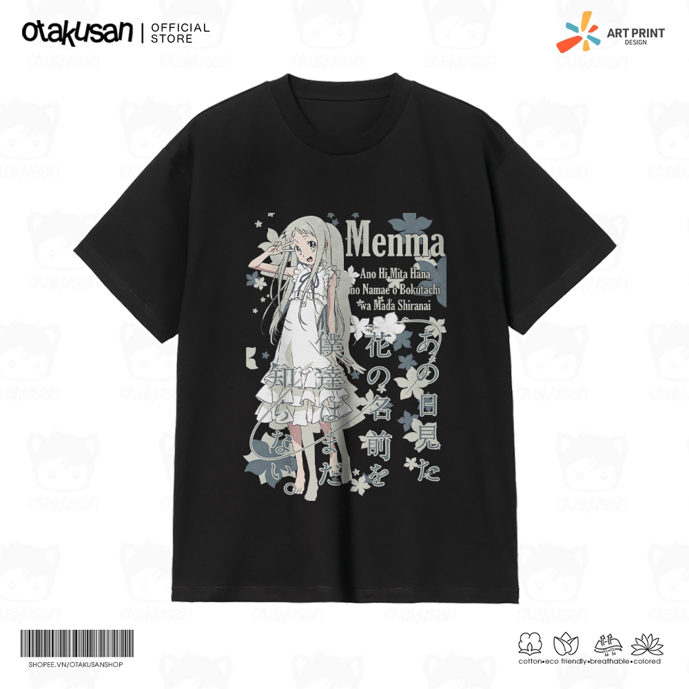 Áo thun Unisex Anohana: The Flower We Saw That Day Menma Cotton 100% ngắn tay