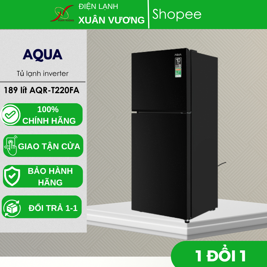 AQR-T220FA(FB) -  Tủ Lạnh Aqua Inverter 189 Lít AQR-T220FA - 2 Cửa, Tiết Kiệm Điện