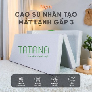  Nệm Cao Su Nhân Tạo Gấp TATANA Mát Lạnh - Nâng Đỡ Tối Ưu Giảm Áp Lực Cột Sống Vỏ Nệm Vải Mát Lạnh 