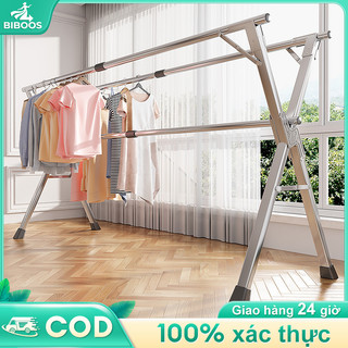  Kệ treo quần áo inox xào đồ treo quần áo đơn giản sào phơi quần áo Gấp gọn 