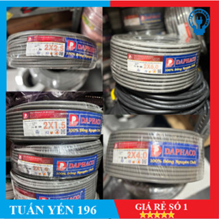   DAPHACO  Cuộn 100M Dây điện đôi xám Daphaco tròn 2 lớp vỏ 2x1.0  2x1.5 2x2.5 2X4.0 2X6.0 chính hãng 