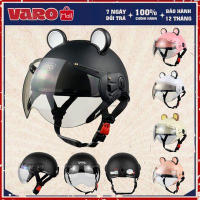 Mũ bảo hiểm 1/2 đầu VARO A33K kính càng tặng kèm tai chuột - Mũ bảo hiểm nửa đầu có kính