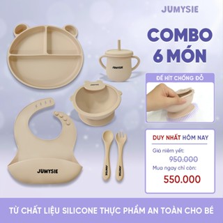  Set Ăn Dặm Silicone Jumysie - Trọn Bộ Dụng Cụ 6 Món An Toàn Tiện Lợi Cho Bé 5+ Tháng 