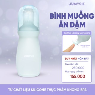  Bình Muỗng Ăn Dặm Silicone Cho Bé Jumysie Thiết Kế Bóp Thức Ăn Tiện Lợi Cho Bé Tập Ăn Có Nắp Đậy 