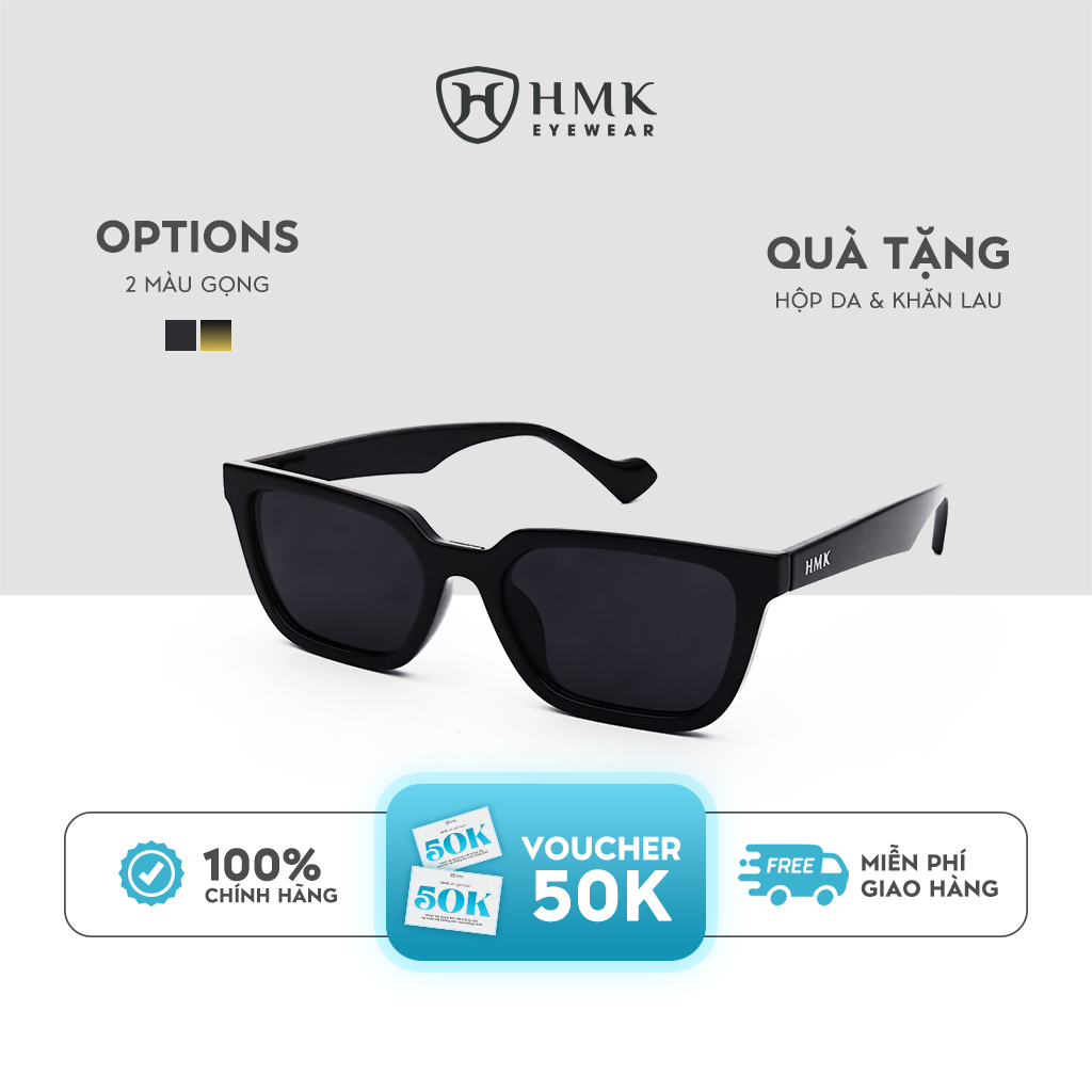 Kính Râm Phụ Kiện Đi Biển HMK Eyewear Dáng Mắt Vuông Unisex Chống Tia UV Bảo Vệ Mắt - KM2271