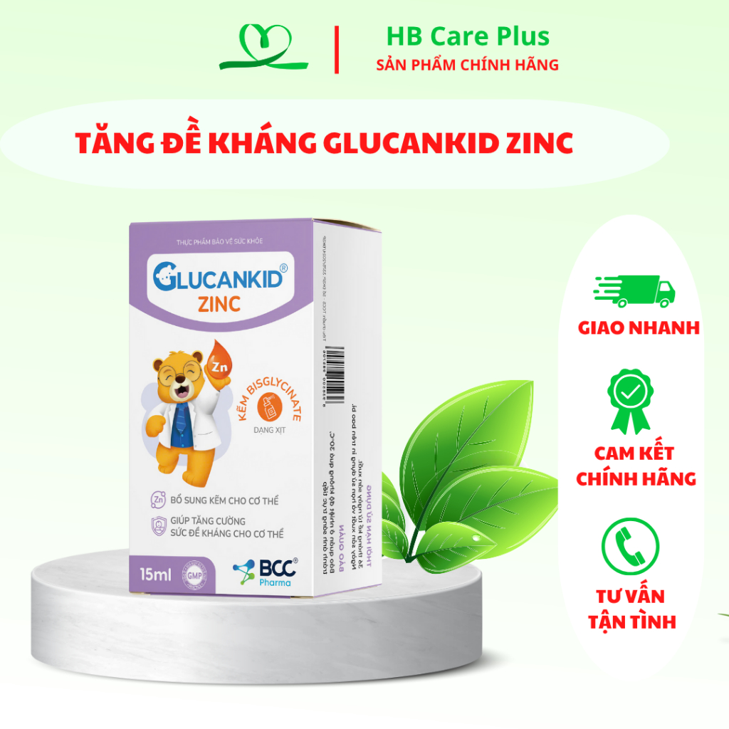 TPBVSK Glucankid ZinC hỗ trợ bổ sung kẽm, hỗ trợ tăng cường sức đề kháng dạng xịt cho bé từ 6 tháng