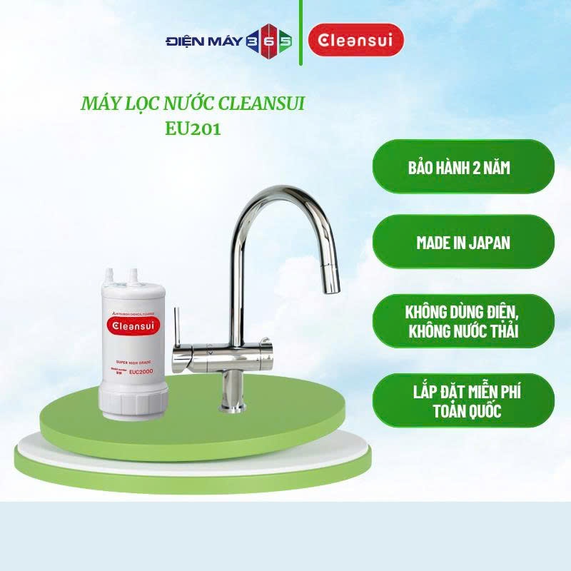 Cleansui EU201 – Máy lọc nước tại vòi – Công nghệ màng lọc sợi rỗng Nhật Bản – Lọc sạch an toàn -STM