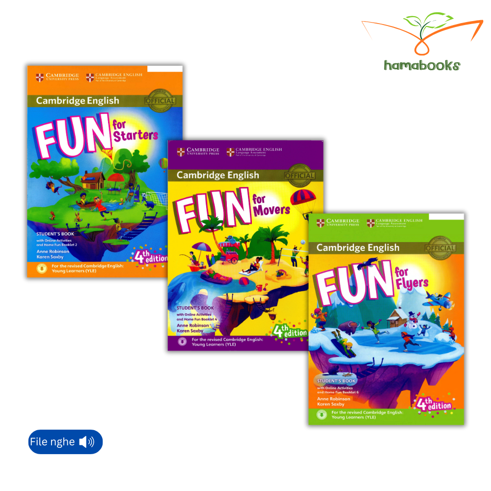 Sách - Fun for: Starters - Movers - Flyers (4th edition ) - Bản in lazer đẹp tặng file nghe