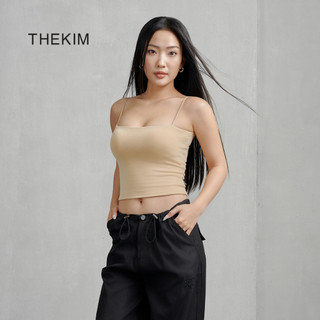  THEKIM Áo croptop nữ 2 dây cao cấp   có mút ngực    áo hai dây sợi bún 100% cotton có đệm mút  A107 
