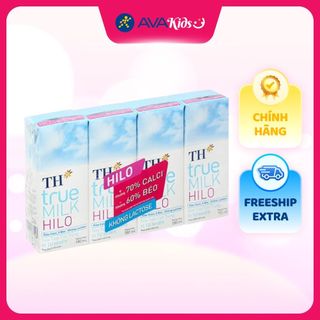  Lốc 4 hộp sữa tươi tiệt trùng TH true MILK Hilo không đường 180 ml  từ 1 tuổi  