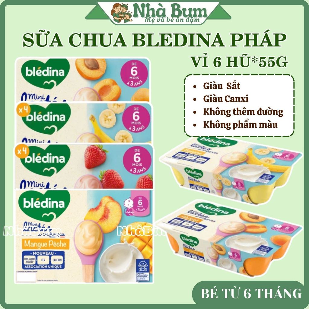 [Date 6-8/2026) Sữa chua nguội Bledina cho bé ăn dặm, Pudding (bao bì mới mẹ đọc ghi chú ở mô tả ạ)
