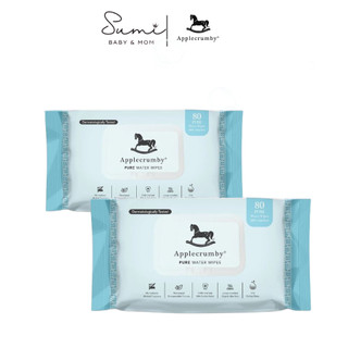 Khăn giấy ướt cao cấp 80 miếng Applecrumby Pure Water Wipes, nước tinh khiết