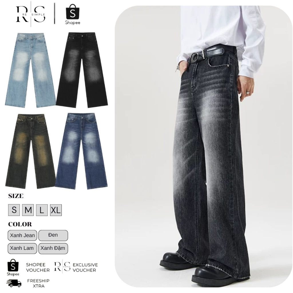 Quần Bò Ống Suông ,Quần Jean Ống Rộng Thiết Kế Jean Cao Cấp Style Hàn Quốc 2025 J22