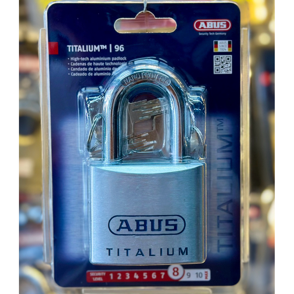 ABUS 96TI/60 KHOÁ ABUS TITALIUM 60MM 96TI/60 CO 04 CHÌA VI TÍNH CAO CẤP CHỐNG CƯA CẮT TOP MỘT THẾ GIỚI