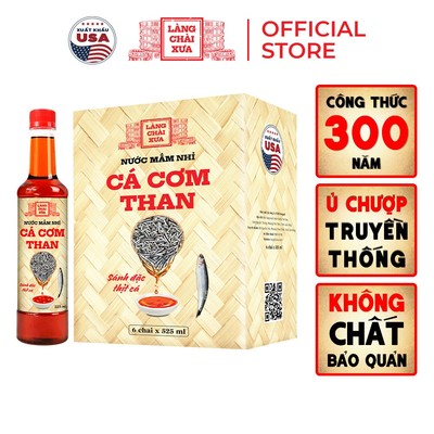 [Date mới] 1 Chai Nước mắm nhỉ cá cơm than Làng Chài Xưa 525ml sánh đặc thịt cá 300 năm truyền thống