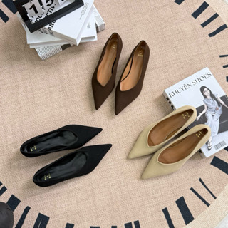   HÀNG SẴN  Giày đế thấp mũi nhọn da lộn vạt chéo Dasu Autumn 2025 mã 1099-5 