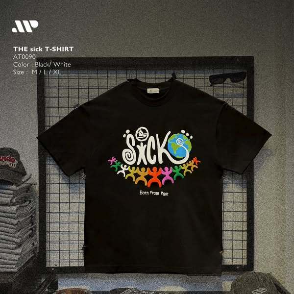 Áo thun cổ tròn The sick Oversize 98% Cotton 360GSM - AT0090 | APEXSTUDIO