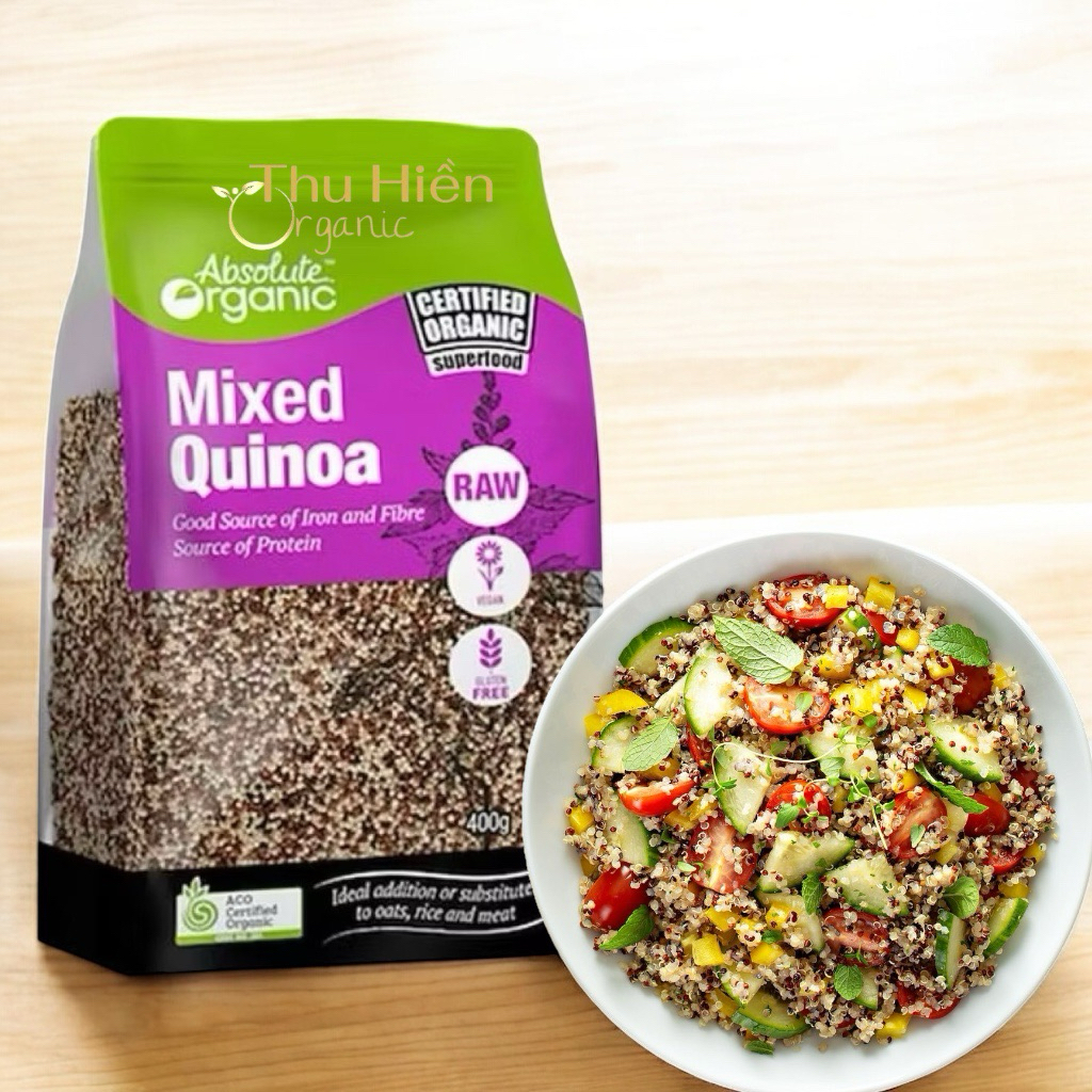 Hạt diêm mạch hỗn hợp 3 màu hữu cơ organic quinoa tricolore. MIXED QUINOA ABSOLUTE ORGANIC