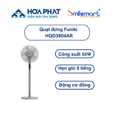 Quạt đứng 5 cánh Funiki HQD3804AR màu xám - Bảo hành chính hãng 14 tháng