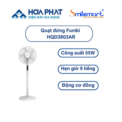 Quạt đứng Funiki HQD3803AR màu trắng - MODEL MỚI 2025- BẢO HÀNH CHÍNH HÃNG 14 THÁNG.