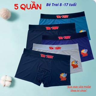 COMBO5 Quần lót bé trai trẻ em, Quần chip bé trai Size 28-75 KG Vải Thun lạnh co dãn 4 chiều mềm mại