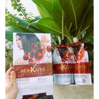 NHUỘM PHỦ BẠC NÂU - ĐEN NEW KAFEN CHERY CẶP 500ML X2 PHỦ BẠC 100% KHÔNG DÍNH DA ĐẦU