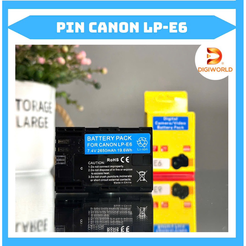 Pin Canon LP-E6 ( pin thay thế dung lượng cao ) cho  60D, 70D, 6D, 7D, 5D MARK II, 5D MARK III, 7D I