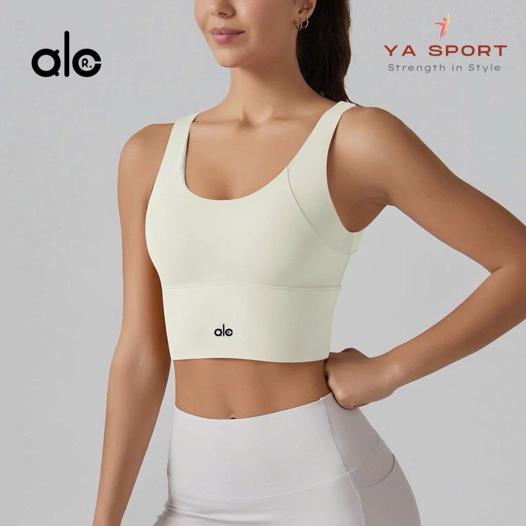 Áo Bra Croptop Nữ AL0 Thể Thao YS226W | Áo Tập Yoga – Gym – Chạy Bộ | Lưng Chữ V Co Giãn, Thoáng Khí