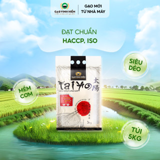  Gạo Japonica  Gạo Nhật Taiyo Vinh Hiển cao cấp 5kg - Dẻo nhiều mềm ngon - Gạo nấu cho bé gạo cho bé ăn dặm 