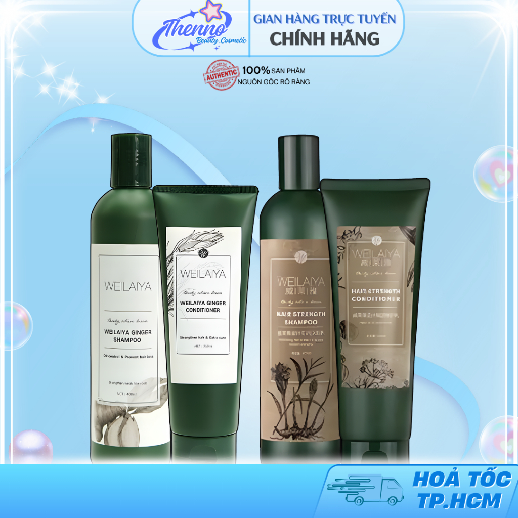 Bộ Dầu Gội Và Xã Gừng Weilaiya Hair Strength Shampoo & Conditioner 250ml & 400ml