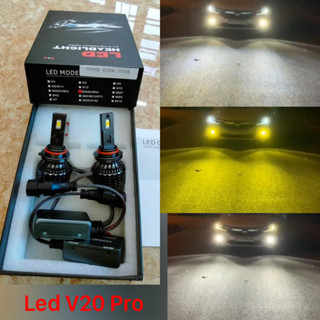  Đèn led pha cos gầm 3 màu V20 Pro sương mù phá sương xe hơi xe ô tô chân H11 HB4 9006  H8 H9 881 cao cấp 