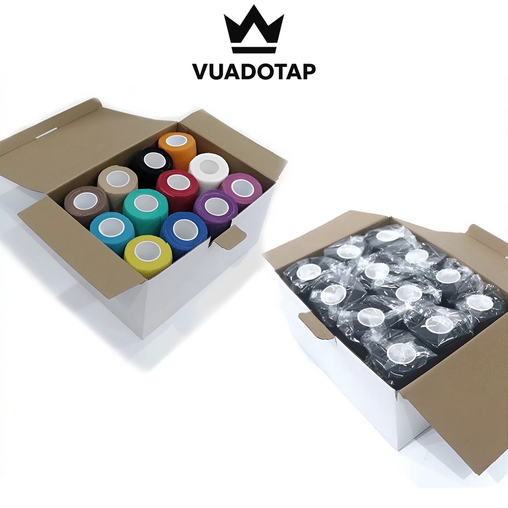 Băng Keo Thể Thao Hộp 24 Cuộn 5cm x4,5m Băng Keo Cao Su Non Cuốn Cổ Chân, Băng Tay, Đầu Gối