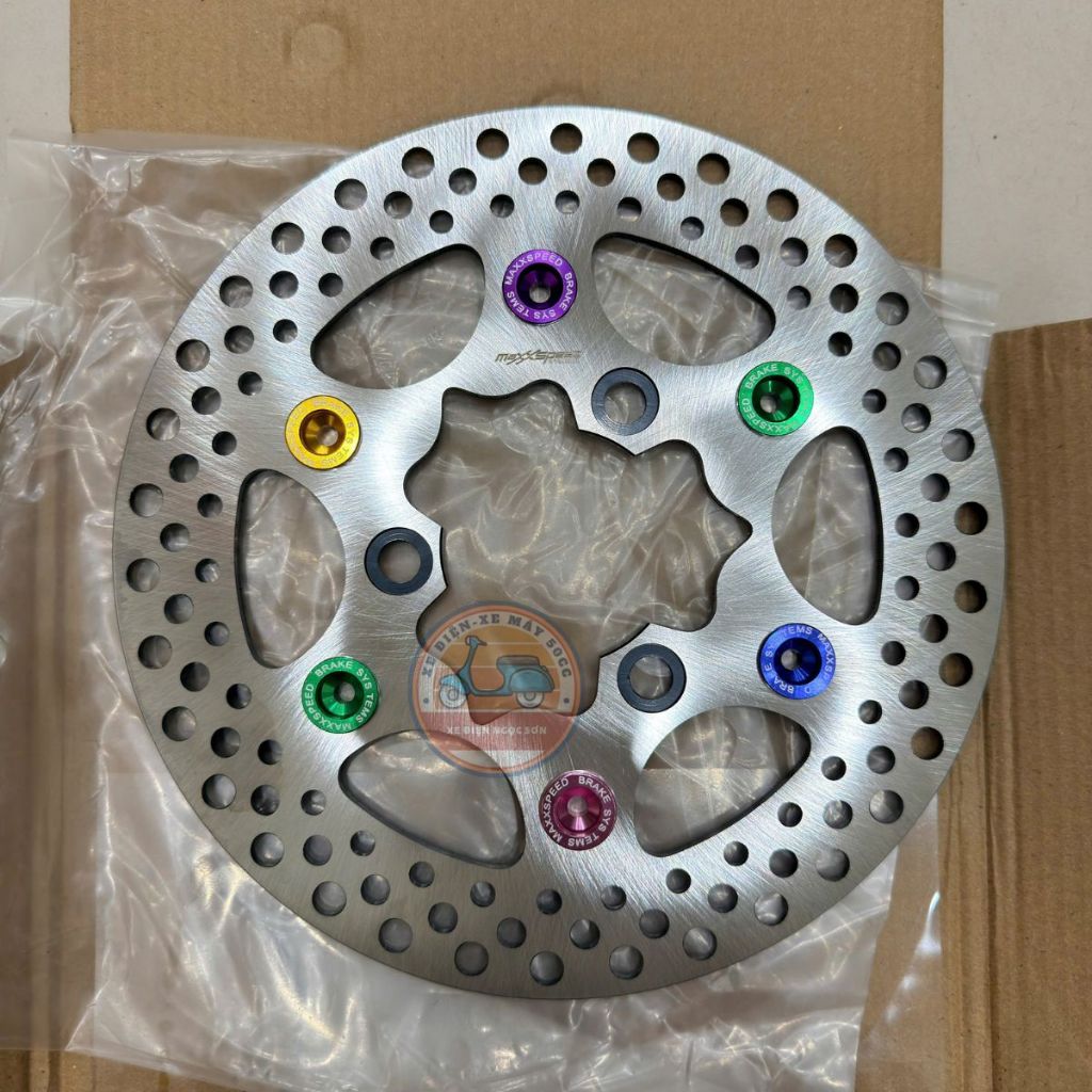 Đĩa phanh MAXXSPEED 220mm xe điện 3 lỗ khoảng cách 7cm đĩa phanh cố định Đĩa phanh xe điện trước sau