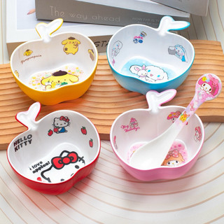 🌸𝐓𝐀̣̆𝐍𝐆 𝐐𝐔𝐀̀🌸 Chén hình trái táo - muỗng - đũa Kuromi Hello Kitty - Doremon Doraemon - Cinnamoroll