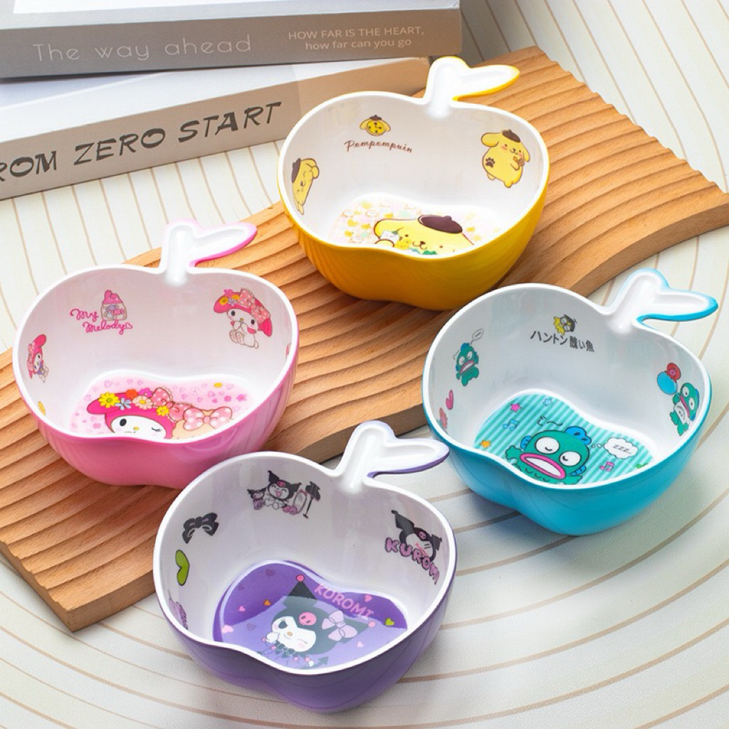 🌸𝐓𝐀̣̆𝐍𝐆 𝐐𝐔𝐀̀🌸 Chén hình trái táo - muỗng - đũa Kuromi Hello Kitty - Doremon Doraemon - Cinnamoroll
