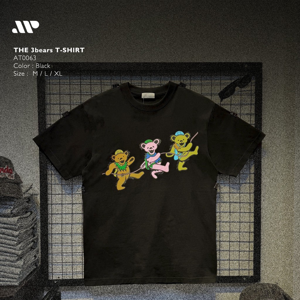 Áo thun cổ tròn Oversize The 3bears 98% Cotton 360GSM - AT0063 | APEXSTUDIO