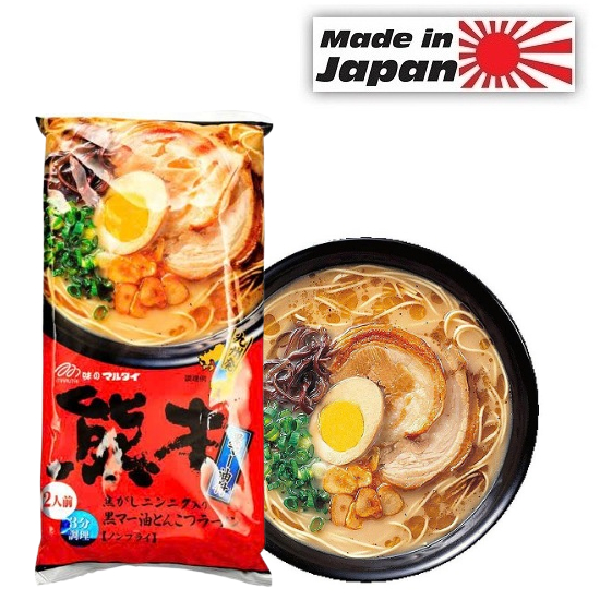 [JAPAN] Mì Ramen Tonkotsu Dầu Tỏi Đen Kumamoto 186G Thơm Ngon Đậm Đà Từ Xương Heo