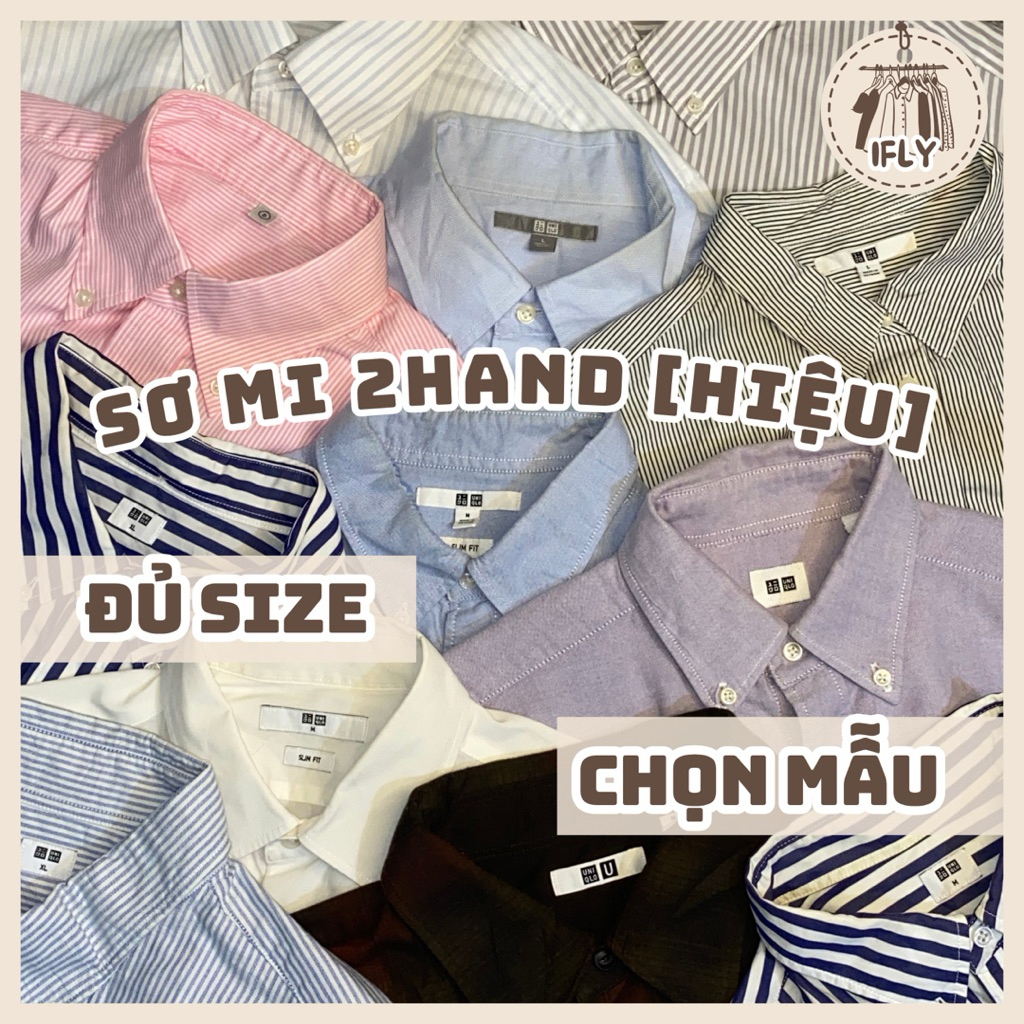 Áo sơ mi 2hand HIỆU unisex nam nữ – sơ mi vintage, sơ mi basic form rộng