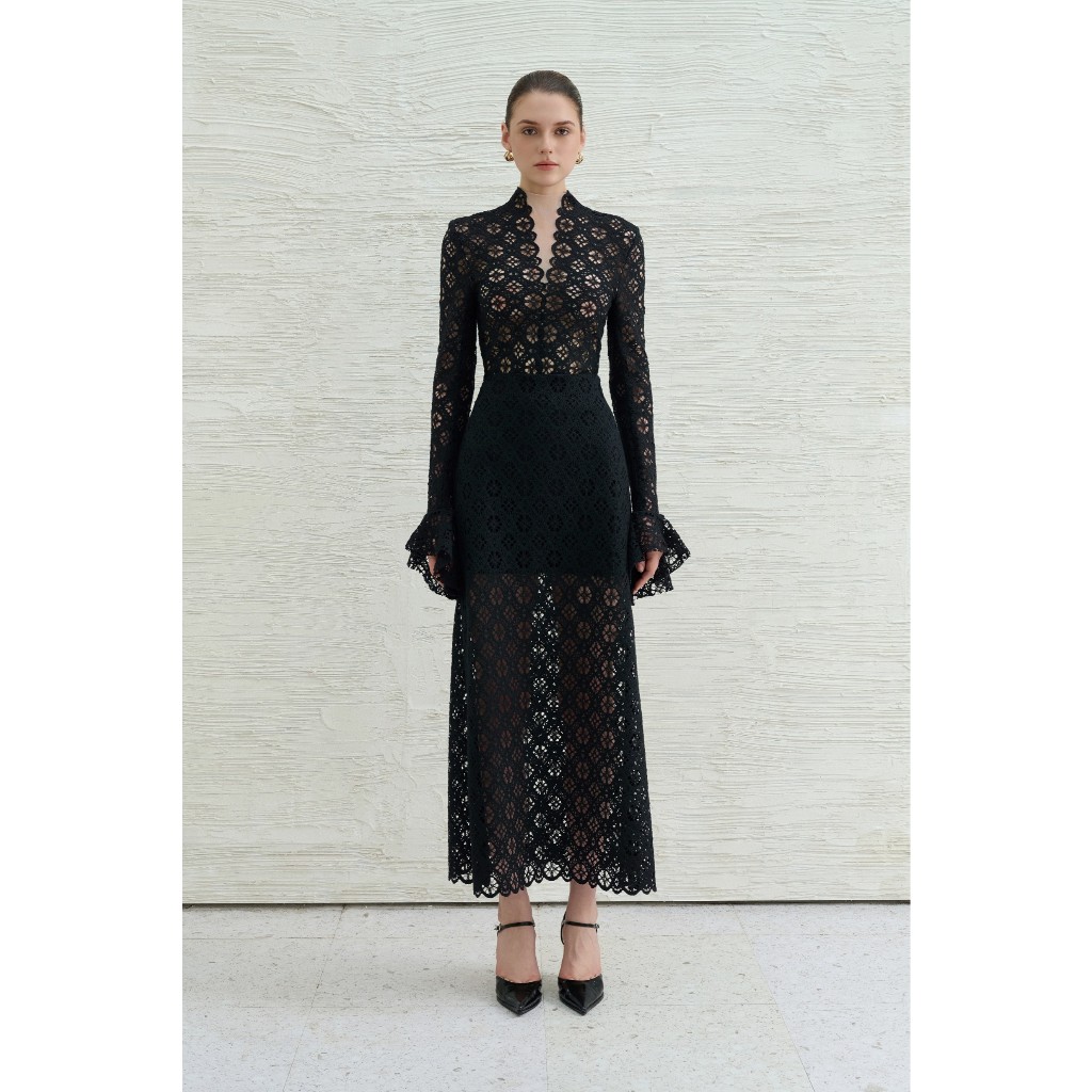 Chân Váy Midi Nữ WHITE ANT Dáng A Nhẹ CONAL LACE MIDI SKIRT 111000018