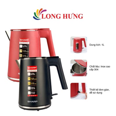 Bình đun siêu tốc Sharp 1 lít EKJ-10DVPS - Hàng chính hãng