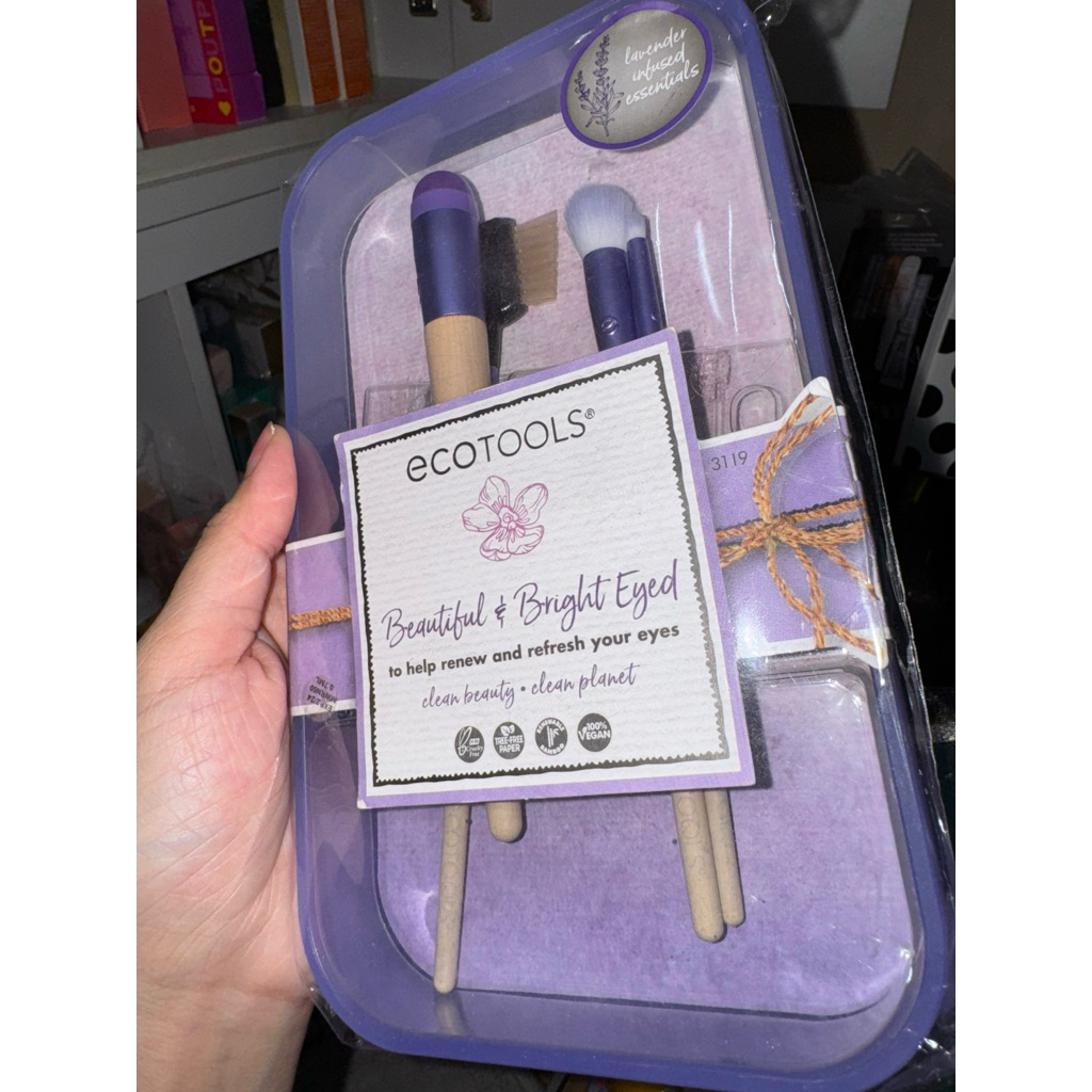 [SALE 50%] Set cọ, đá lăn mắt, nhíp Ecotools