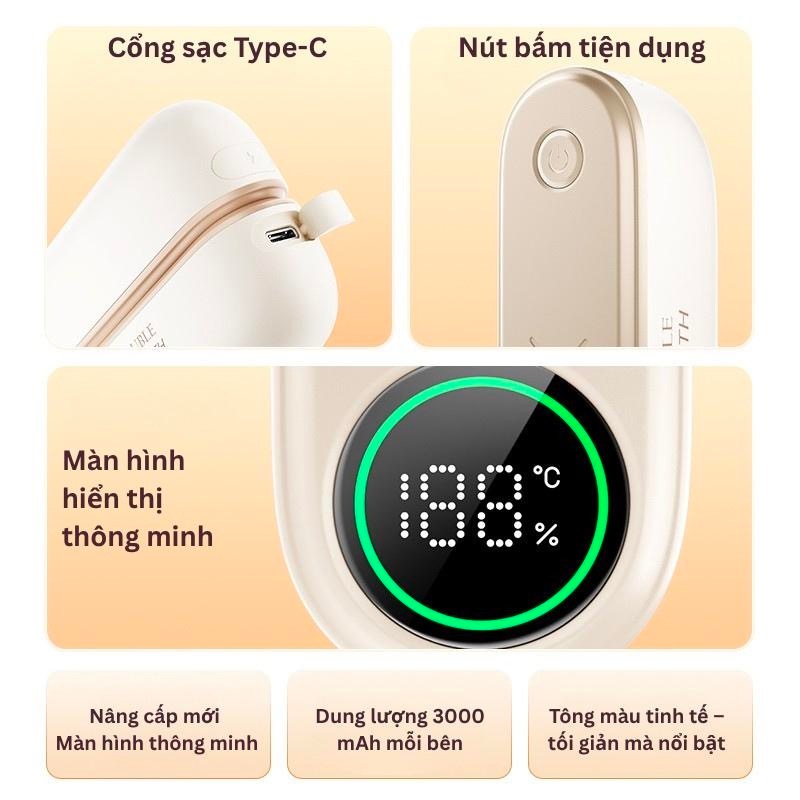 Tiankeplus Mẫu Mới: Sưởi Ấm Nam Châm 2 Trong 1, Màn Hình Hiển Thị, Pin 6000mAh, 3C Type-C Sạc Dự Phòng, Quà Tặng Cao Cấp | BigBuy360 - bigbuy360.vn