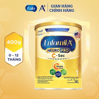 Sữa bột Enfamil A+ NeuroPro 1 C-Sec 400g cho trẻ từ 0-12 tháng Dành cho bé sinh mổ hoặc sức đề kháng kháng