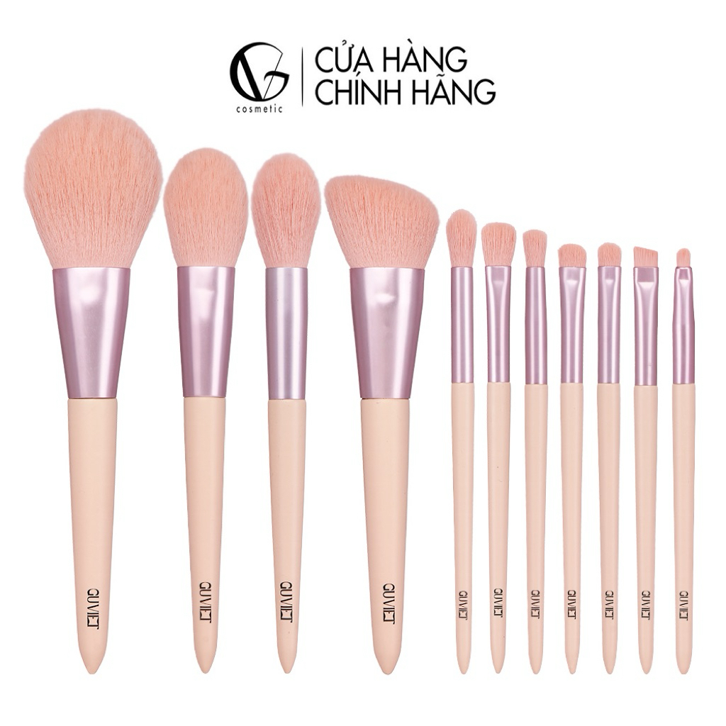 Bộ Cọ Trang Điểm Cá Nhân GUVIET 11 Cây Màu Hồng Kèm Túi Da Đựng Cùng Màu 300gr | BigBuy360 - bigbuy360.vn
