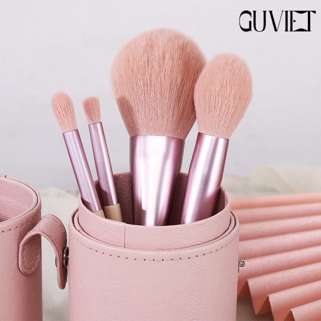 Bộ Cọ Trang Điểm Cá Nhân GUVIET 11 Cây Màu Hồng Kèm Túi Da Đựng Cùng Màu 300gr | BigBuy360 - bigbuy360.vn