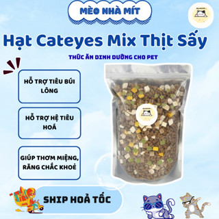   Cateyes  Hạt mix thịt sấy đông khô Thức ăn cho mèo giảm rụng lông hỗ trợ tiêu hoá chuyên cho mèo kén ăn 