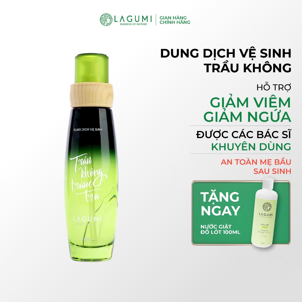 [HCM] Dung Dịch Vệ Sinh Nữ Trầu Không Tràm Trà LAGUMI Giảm Viêm Giảm Ngứa Dung Tích 100ml